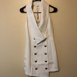 White tuxedo style dress